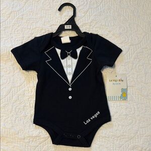 Black Tuxedo Bodysuit One Piece